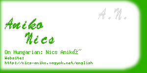 aniko nics business card